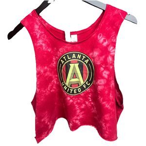 Ladies Atlanta United FC Tank Top Medium Red Tie-Dye Zoozatz NWT Medium